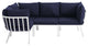 Riverside 4 Piece Outdoor Patio Aluminum Sectional - White Navy