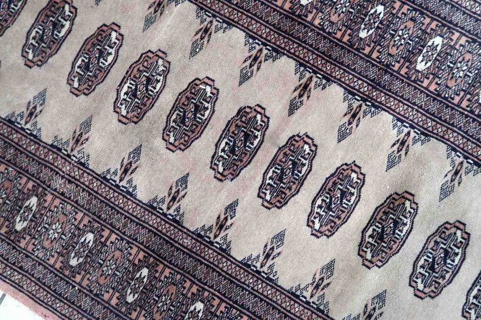 Handmade Vintage Uzbek Bukhara Runner 2.6'x12.2', 80cmx373cm 1960s