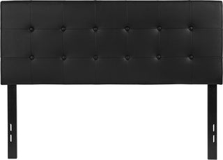 Lennox Tufted Upholstered Full Size Headboard, Black Vinyl