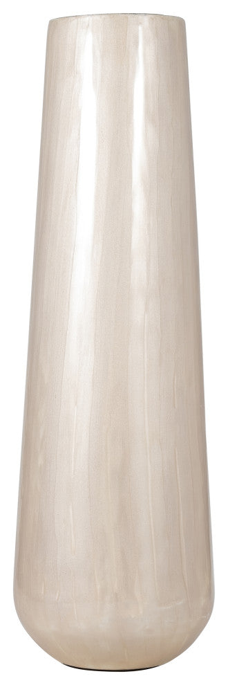 Metal 24"H Alabastron Vase, Pearl White