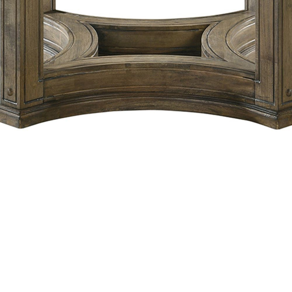 Parfield 47"W Wooden Round Dining Table, Walnut