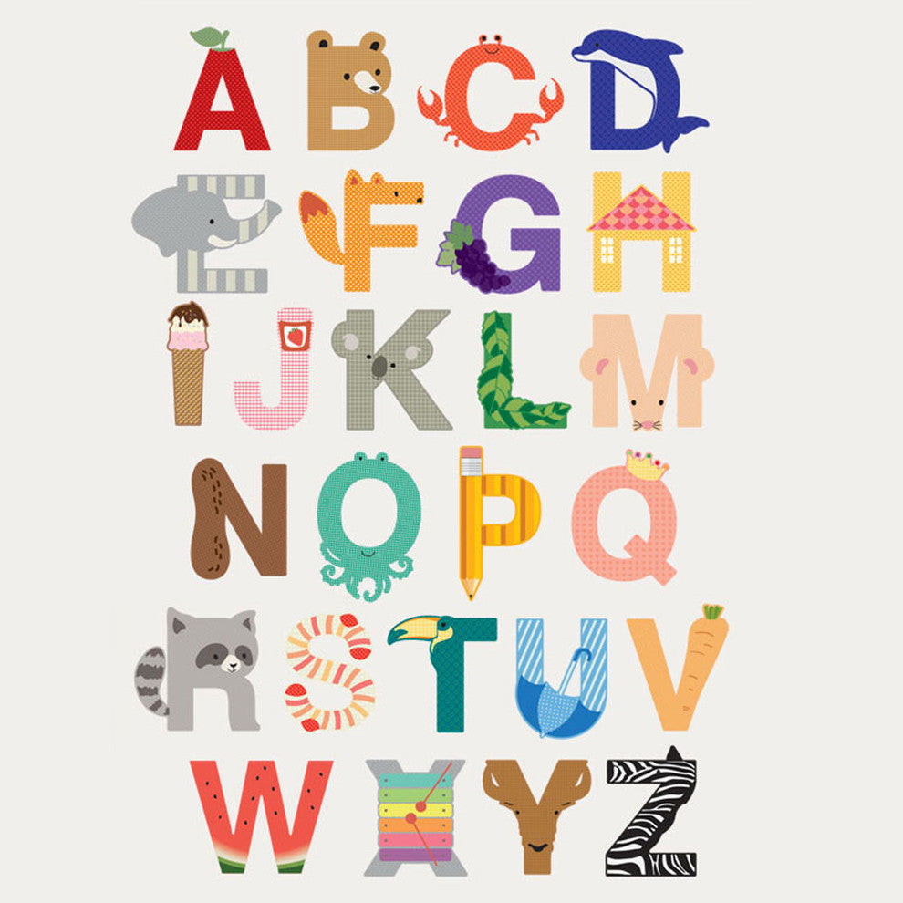 Alphabet Vinyl Wall Sticker, Large