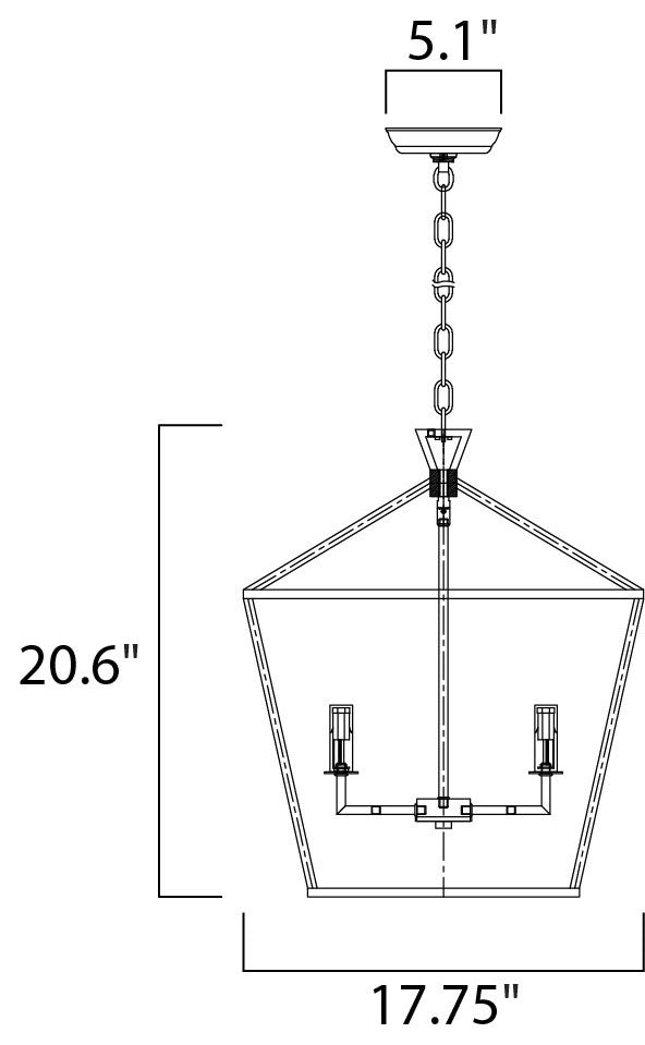 Maxim Abode Four Light Chandelier 25156TXBPN