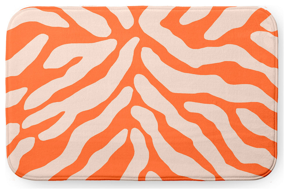 34" x 21" Animal Stripe Bathmat, Blood Orange