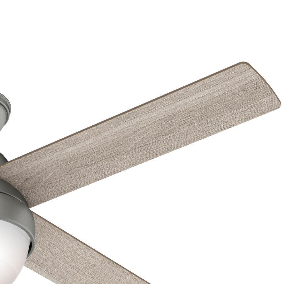 Hunter 52" Marietta Matte Silver Ceiling Fan, LED Light and Remote Control