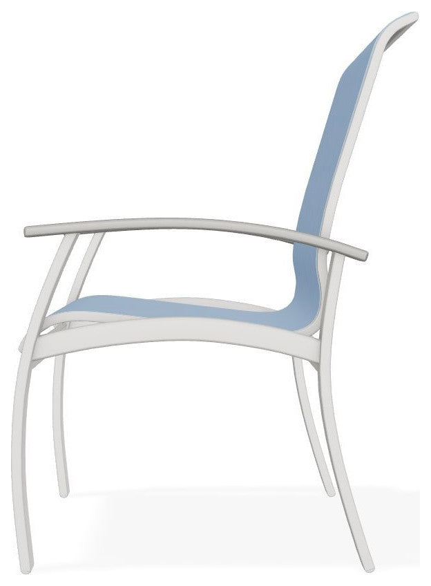 Belle Isle Sling Outdoor Dining Chair, Sky/Snow