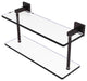 Montero 16" Two Tiered Glass Shelf, Antique Bronze