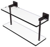 Montero 16" Two Tiered Glass Shelf, Antique Bronze