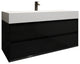 MAX 48" Floating Bath Vanity With Acrylic Sink, Gloss Black