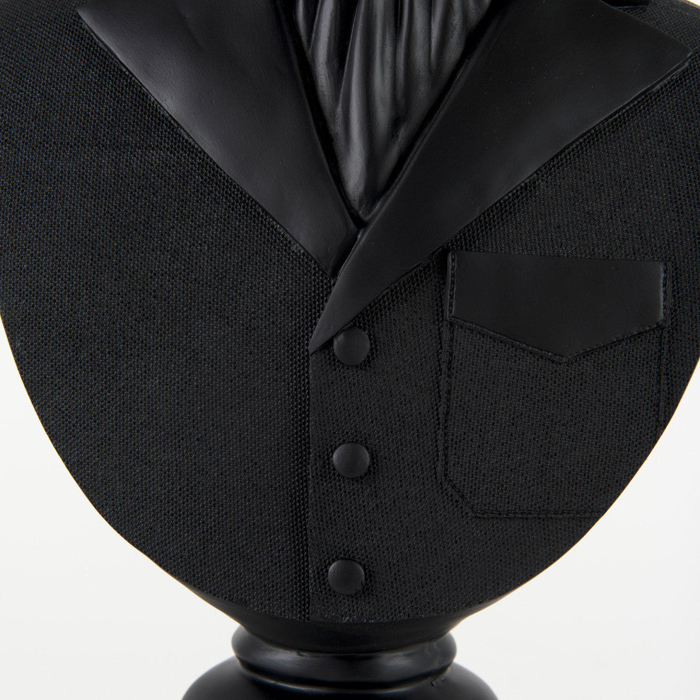 Mozart Black Painted Resin Deer Bust