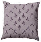 Frosting Colored Patterned Trees Polyester Throw Pillow, 18"x18"