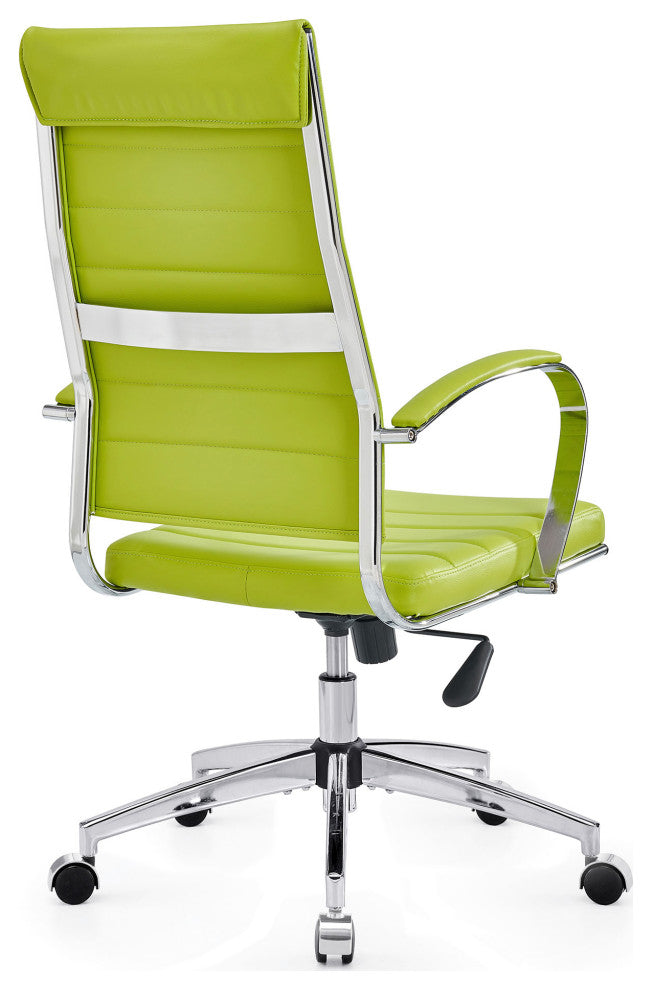 LUXMOD High Back Adjustable Swivel Computer Chair, Green