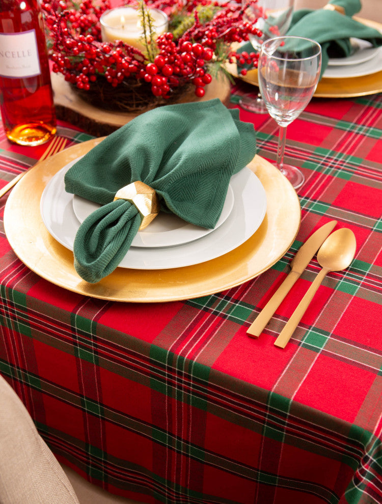 Holiday Plaid Tablecloth 60"X84