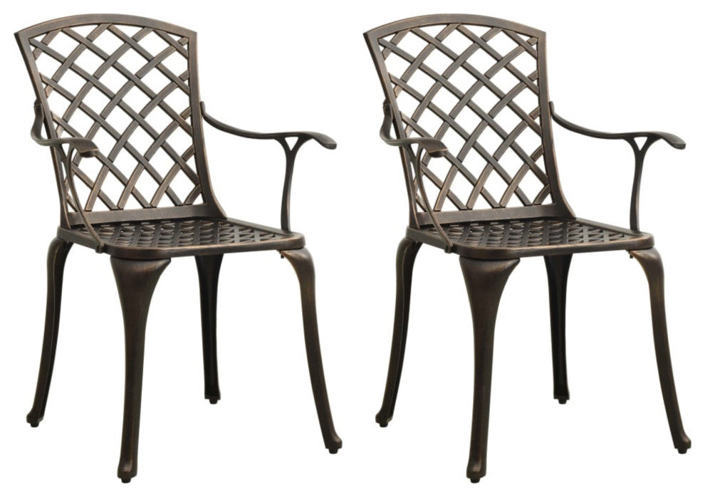 Vidaxl Garden Chairs 2-Piece Set Cast Aluminum Bronze