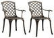 Vidaxl Garden Chairs 2-Piece Set Cast Aluminum Bronze