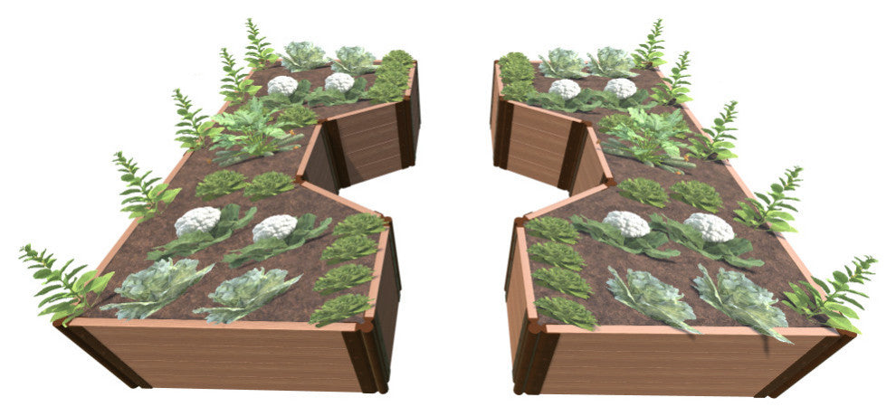 Classic Sienna Walk-Through Hexagon Center Path' 8'x10'x22" Raised Garden
