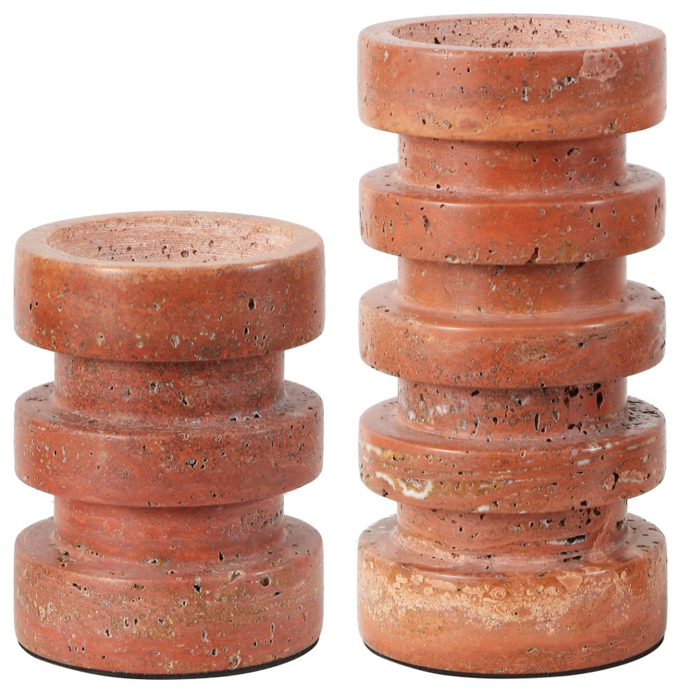 Safavieh Capri Candle Holder, Set of 2, Orange/Rust