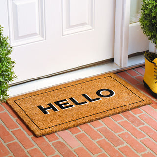 Calloway Mills Hello With Border Doormat, 17" X 29" X 0.60"