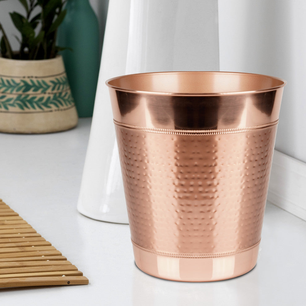 nu steel Hudson Hammered Copper Wastebasket