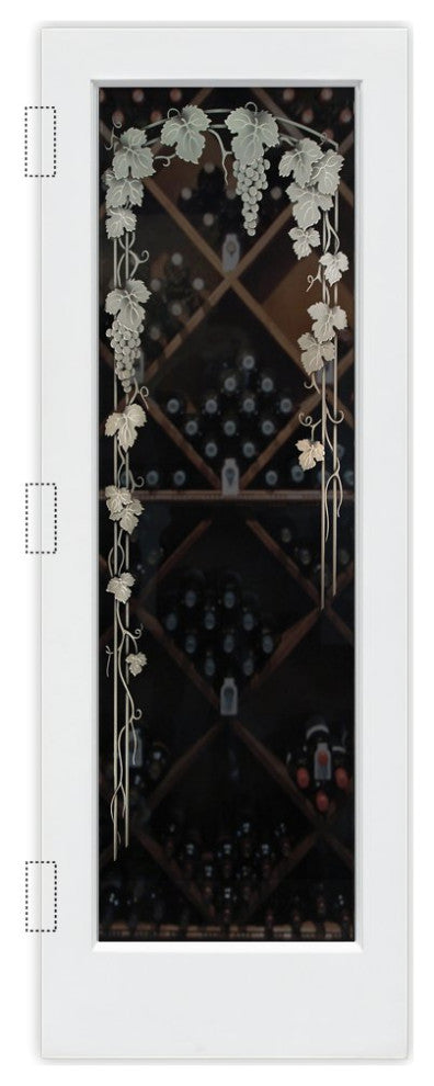 Wine Door - Vineyard Grapes Trellis - Primed - 30" x 80" - Book/Slab Door
