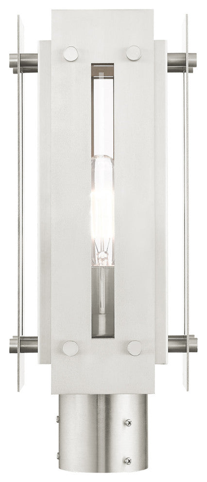 Livex Lighting Utrecht 1 Light Brushed Nickel Medium Outdoor Post Top Lantern