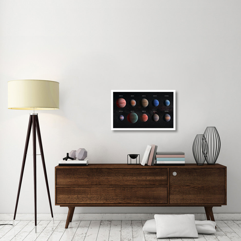 "Artist Impression of Hot Jupiter Exoplanets - Annotated" Paper Art, 32"x20"