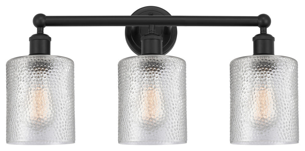 Innovations 616-3W-BK-G112 3 Light Bath Vanity Light, Matte Black