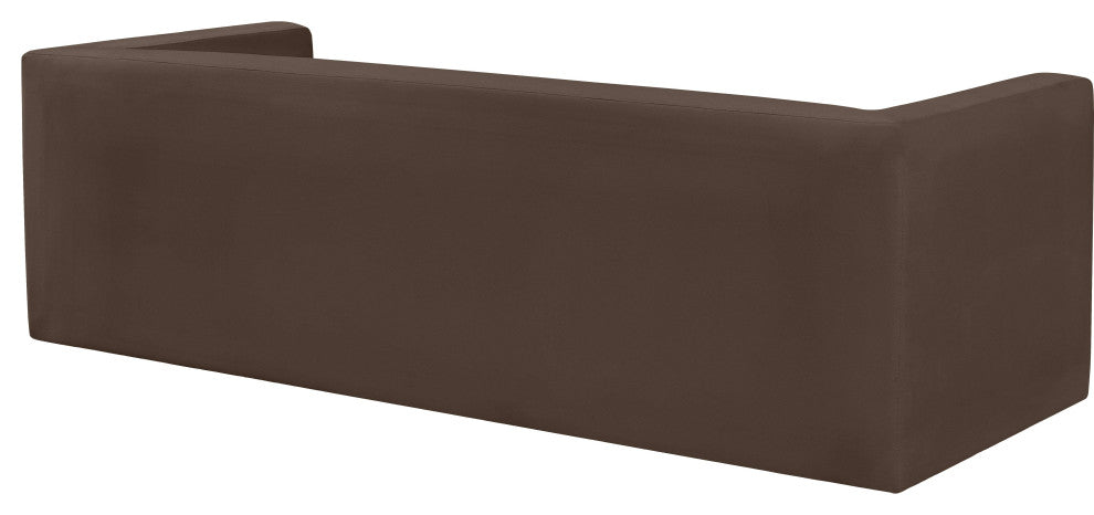 Henson Velvet Upholstered Sofa, Brown