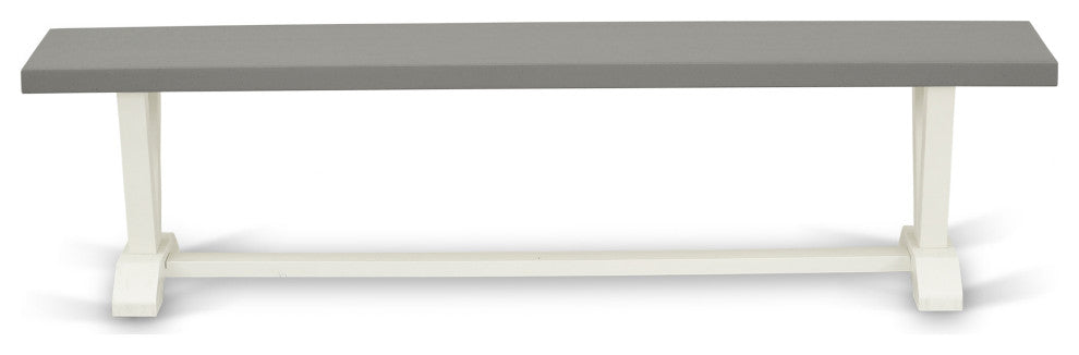 V-Style 15X72 In Dining Bench With Wirebrushed Linen White Leg And Cement Top