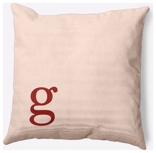 18" x 18" Modern Monogram Indoor/Outdoor Polyester Throw Pillow, Maple Red