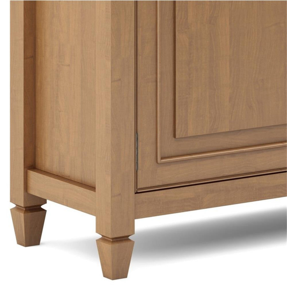 Connaught Solid Wood Entryway Storage Cabinet In Light Golden Brown