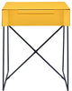 Yellow Modern Metal End Table With Drawer