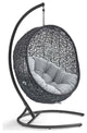 Encase Sunbrella Swing Outdoor Patio Lounge Chair - Black Gray