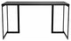 Modern Desk, Sleek Geometric Black Metal Base With Rectangular MDF Top, Black