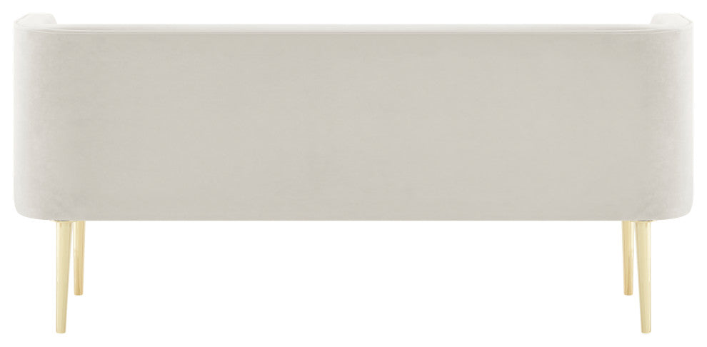 Marsha Velvet Bench, Dainty Cream