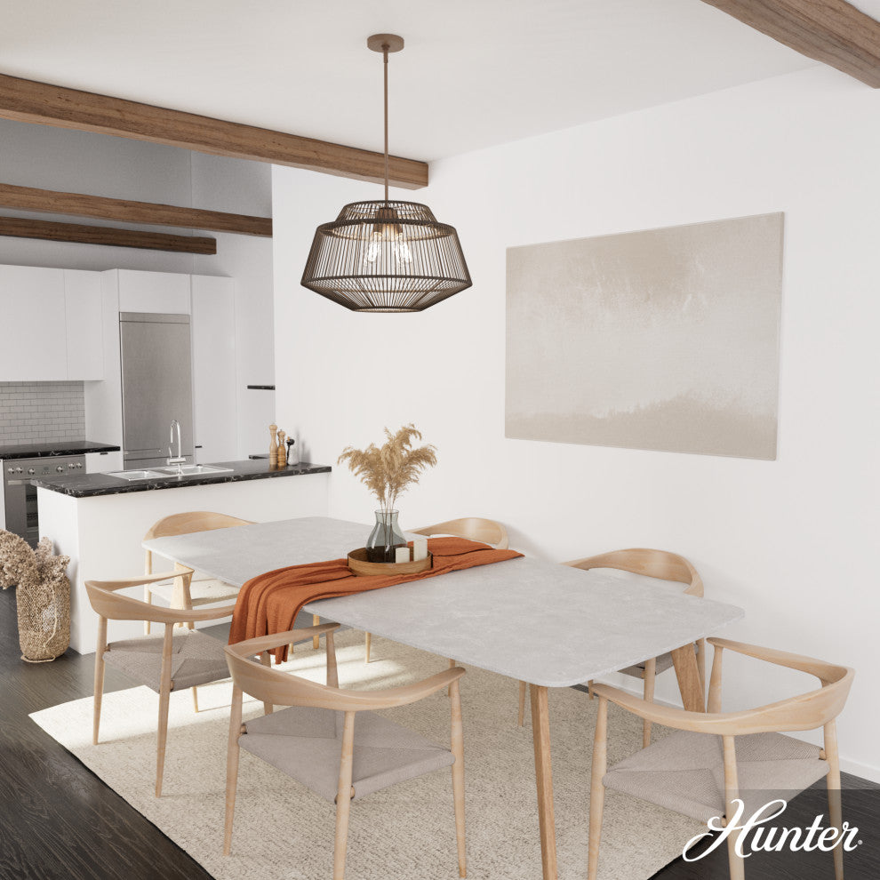 Brookhollow Sable Rattan and Sable 4 Light Pendant