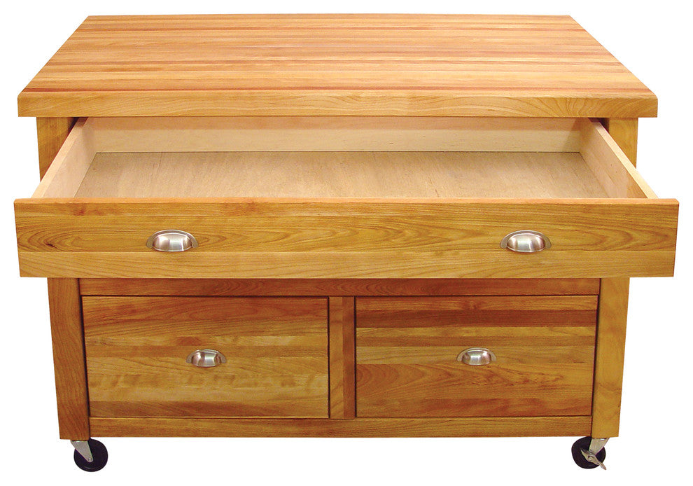 Catskill Grand Americana Butcher Block Island Workcenter in Natural