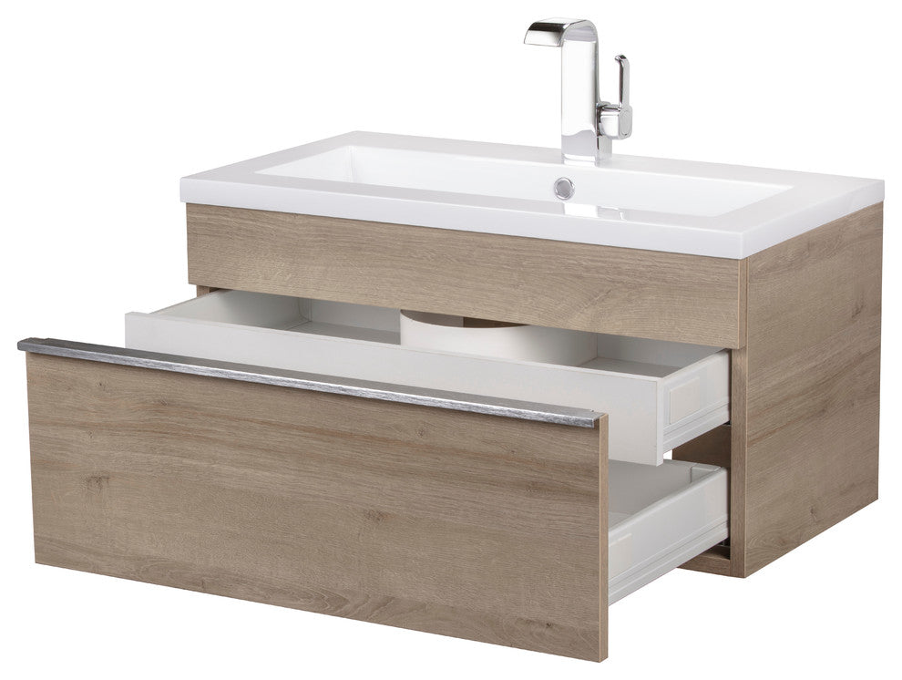 Trough Collection 30" Wall Mount Modern Bathroom Vanity