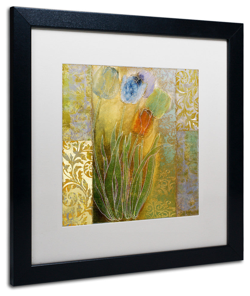 Color Bakery 'Emily I' Art, Black Frame, White Matte, 16"x16"