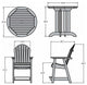 Hamilton 3-Piece Round Counter-Height Dining Set, Nantucket Blue