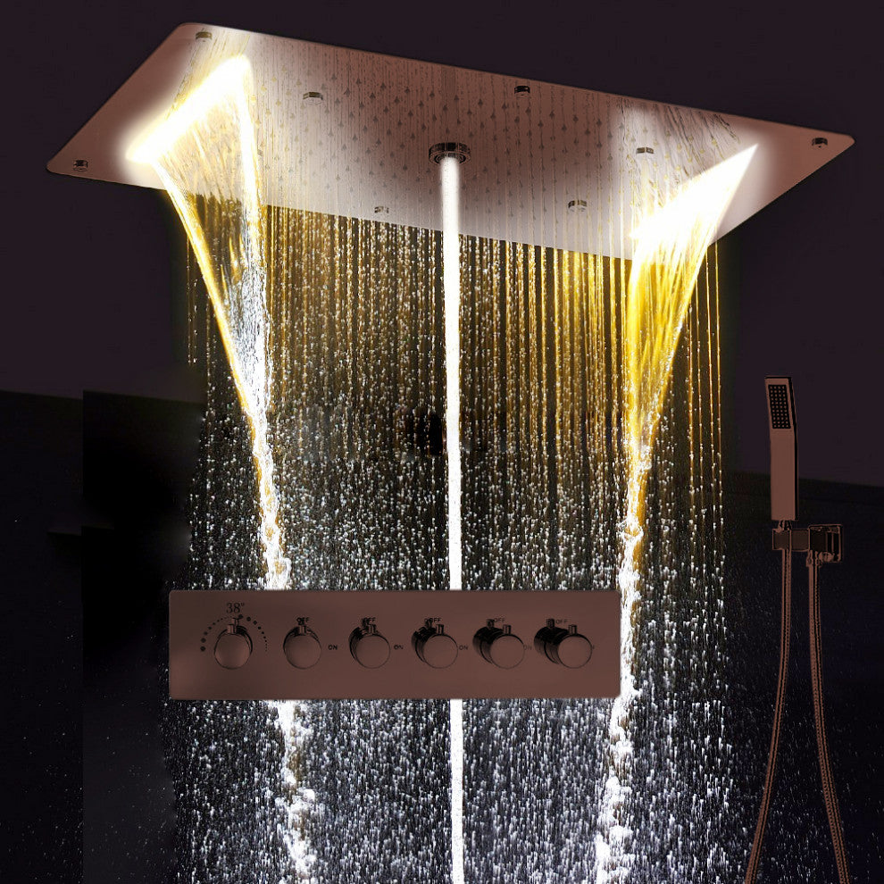 Fontana Showers Amazing  Wide Ceiling LED Shower Head with Hand-Held Shower