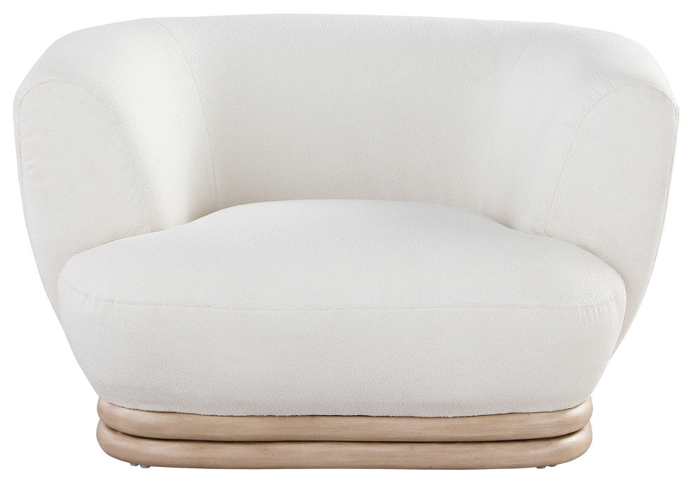 Kipton Boucle Fabric Upholstered Chair, Cream
