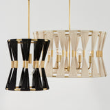Capital Lighting Bianca 1-Light Pendant 341111KP Black Rope and Patinaed Brass