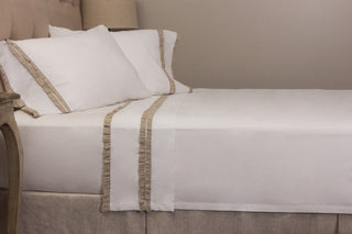 Peti Ruffle Linen Natural Sheet Set, Twin Set