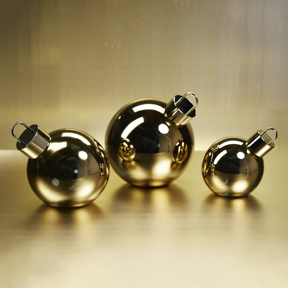 LED Oversized 7.75" Gold Glass Ball Ornament