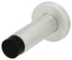 Cylindrical Shape Door Stop With Rose, Wall Mount, Satin Stainless Steel