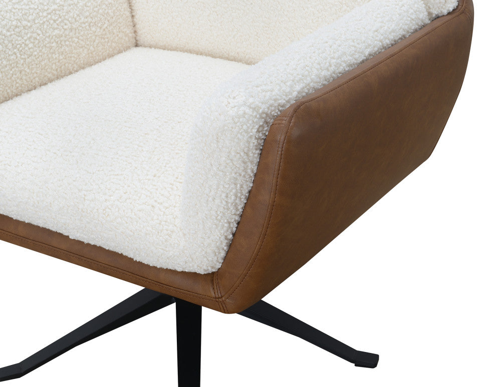 Sterling Two-Toned Swivel Accent Chair With Auto-Return Base, Brown