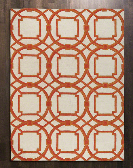 Moroccan Rug, Geometric Pattern Area Rug, Orange, 9x12