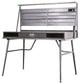 Metal Desk With Storage, Silver Finish