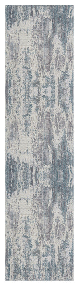 Brynn Gray/Blue Modern Abstract Indoor Area Rug, 2'6" x 8'